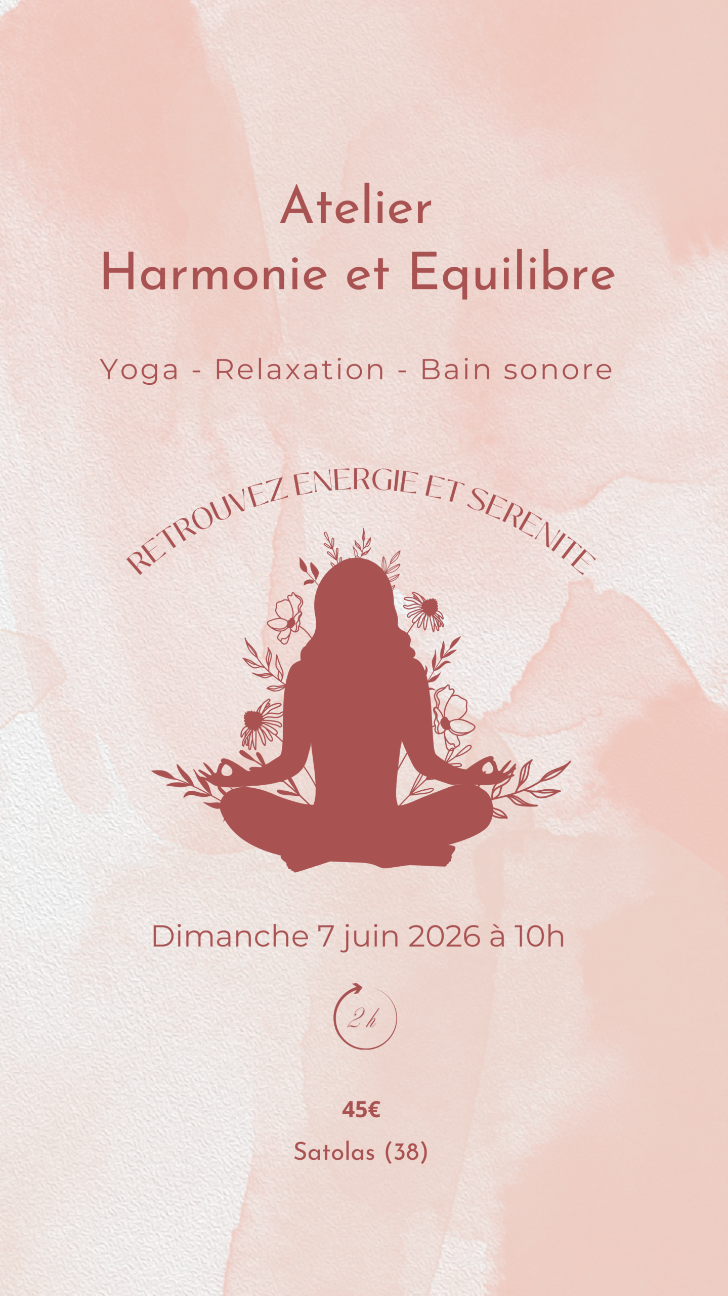 Atelier harmonie et équilibre atelier Yoga relaxation guidée énergétique et bain sonore 7 juin 2026